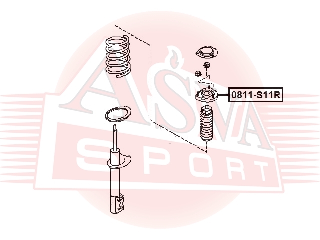 ASVA 0811S11R Опора амортизатора задн. SUBARU FORESTER S11 2002-2007