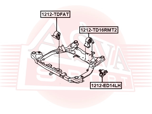 ASVA 1212TDFAT ПОДУШКА ДВИГАТЕЛЯ ПЕРЕДНЯЯ