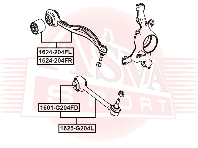 ASVA 1625G204L Тяга подвески задн. MERCEDES-BENZ GLK-CLASS 204 2007- MERCEDES-BENZ GLK-CLASS 204 4 MATIC 2008-