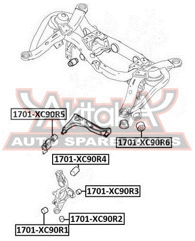 ASVA 1701XC90R1 САЙЛЕНТБЛОК ЗАДНЕЙ ЦАПФЫ ПЕРЕДНИЙ ВЕРХНИЙ