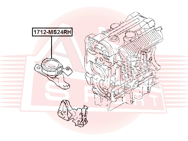 ASVA 1712MS24RH Опора двигателя FORD VOLVO S40 II 2003-2012