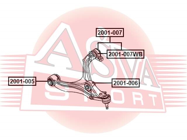 ASVA 2001007WB САЙЛЕНТБЛОК ПЕРЕДНИЙ ЗАДНЕГО НИЖНЕГО РЫЧАГА (БЕЗ КРОНШТЕЙНА)