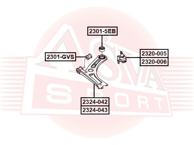 ASVA 23015EB САЙЛЕНТБЛОК ЗАДНИЙ ПЕРЕДНЕГО РЫЧАГА AUDI A3/S3/SPORTB./LIM./QU 2013- [RDW]