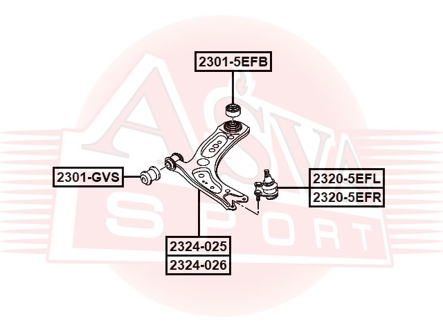 ASVA 2324026 РЫЧАГ НИЖНИЙ ЛЕВЫЙ