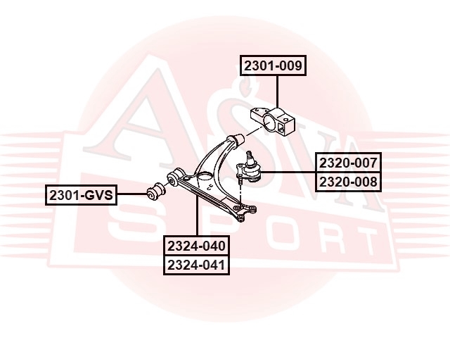 ASVA 2324041 Рычаг подвески VAG VW Passat CC 2008- , Passat VII 2010-, Tiguan 2007-