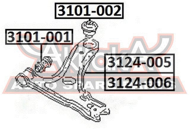 ASVA 3124005 РЫЧАГ ПЕРЕДНИЙ НИЖНИЙ ПРАВЫЙ С ШАРОВОЙ