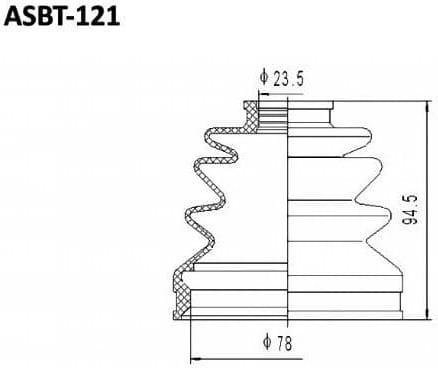 ASVA ASBT121 ПЫЛЬНИК ШРУС ACCORD 23x78x94 (БЕЗ СМАЗКИ)