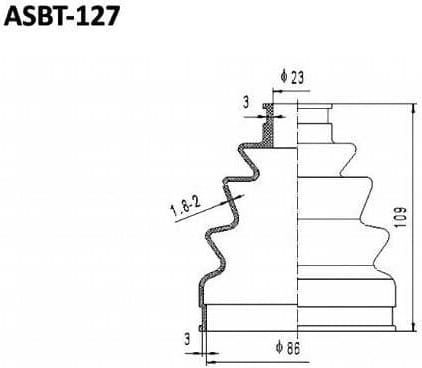 ASVA ASBT127 ПЫЛЬНИК ШРУС AUDI 80 23x86x109 (БЕЗ СМАЗКИ)