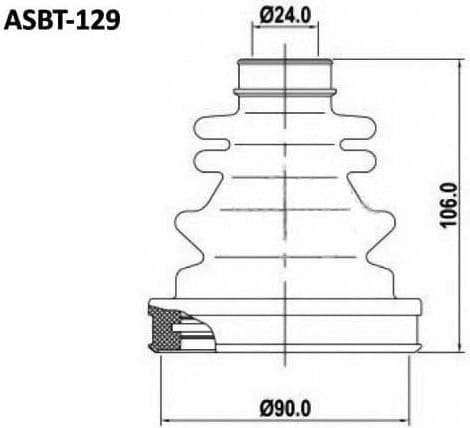 ASVA ASBT129 ПЫЛЬНИК ШРУС TOYOTA COROLLA 24x74x100 (БЕЗ СМАЗКИ)