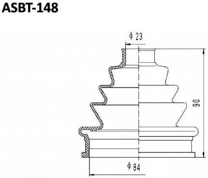 ASVA ASBT148 ПЫЛЬНИК ШРУС AUDI 100/A6 23x84x87 (БЕЗ СМАЗКИ)