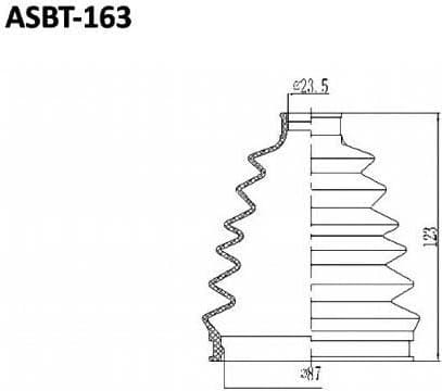ASVA ASBT163 Пыльник ШРУСа (К-кт без смазки) 23x89x110