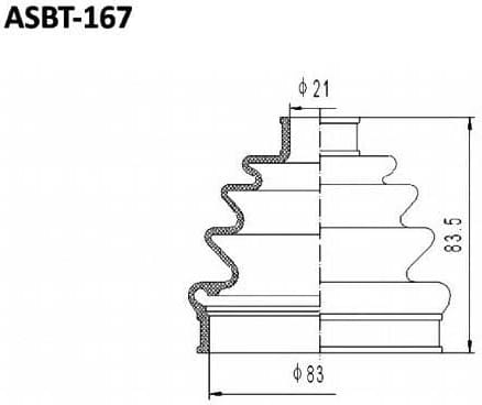 ASVA ASBT167 ПЫЛЬНИК ШРУС (КОМПЛЕКТ БЕЗ СМАЗКИ) 21x82x86