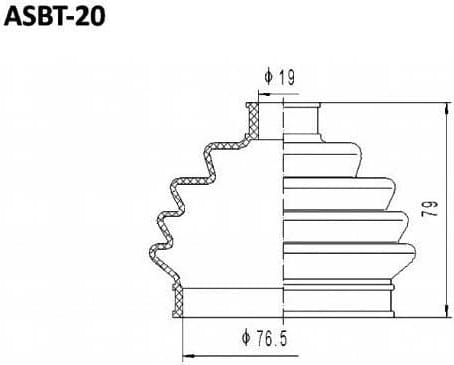 ASVA ASBT20 ПЫЛЬНИК ШРУС AUDI 80/GOLF 19x77x75 (БЕЗ СМАЗКИ)