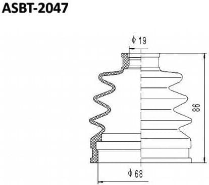 ASVA ASBT2047 ПЫЛЬНИК ШРУС TOYOTA YARIS 19x67x69 (БЕЗ СМАЗКИ)