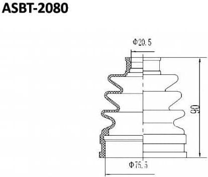ASVA ASBT2080 Пыльник ШРУСа наружн.