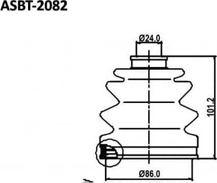 ASVA ASBT2082 Пыльник ШРУСа (К-кт без смазки) 23x86x96