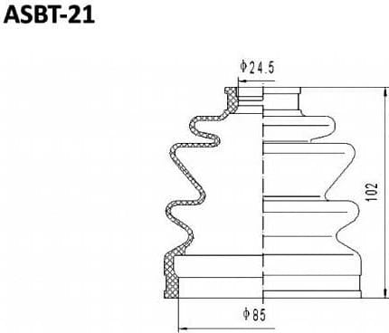 ASVA ASBT21 ПЫЛЬНИК ШРУС COROLLA/CAMRY 25x85x88 (БЕЗ СМАЗКИ)