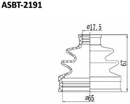 ASVA ASBT2191 Пыльник ШРУСа (К-кт без смазки) 21x65x66
