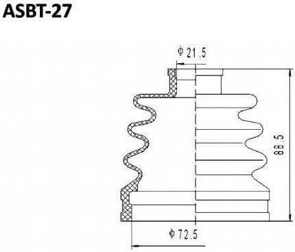 ASVA ASBT27 Пыльник ШРУСа (К-кт без смазки) 21x76x83
