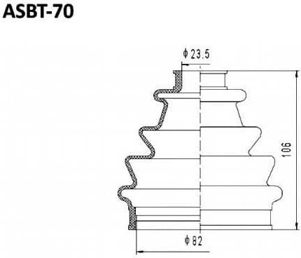 ASVA ASBT70 ПЫЛЬНИК ШРУС (КОМПЛЕКТ БЕЗ СМАЗКИ) 24x83x102