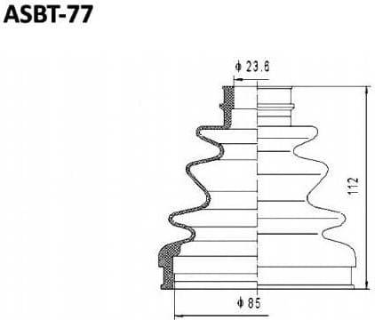 ASVA ASBT77 Пыльник ШРУСа (К-кт без смазки) 23x82x103