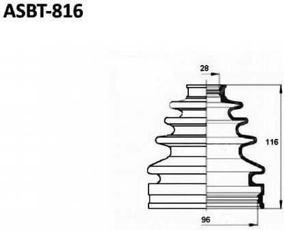 ASVA ASBT816 Пыльник ШРУСа (КОМПЛЕКТ БЕЗ СМАЗКИ) TOYOTA/LEXUS LAND CRUISER 100(98-00)