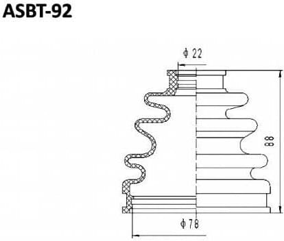 ASVA ASBT92 ПЫЛЬНИК ШРУС COROLLA/RAV 4 22x79x81 (БЕЗ СМАЗКИ)