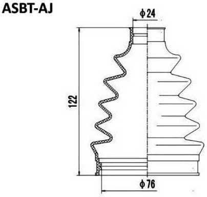 ASVA ASBTAJ ПЫЛЬНИК ШРУС (КОМПЛЕКТ БЕЗ СМАЗКИ) 23x77x108