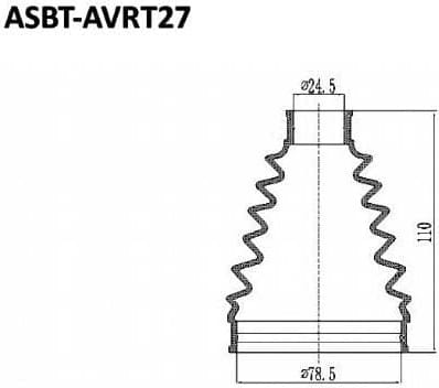 ASVA ASBTAVRT27 ПЫЛЬНИК ШРУС (КОМПЛЕКТ БЕЗ СМАЗКИ) 24x78x109
