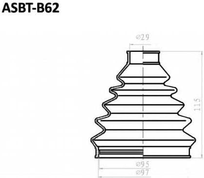 ASVA ASBTB62 ПЫЛЬНИК ШРУС PASSAT B6 29x100x107 (БЕЗ СМАЗКИ)