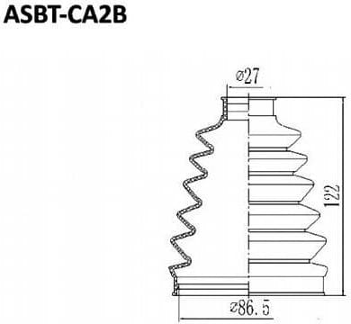 ASVA ASBTCA2B Пыльник ШРУСа (комплект без смазки) 26x88x106