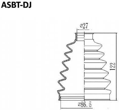 ASVA ASBTDJ ПЫЛЬНИК ШРУС (КОМПЛЕКТ БЕЗ СМАЗКИ) 26x86x108