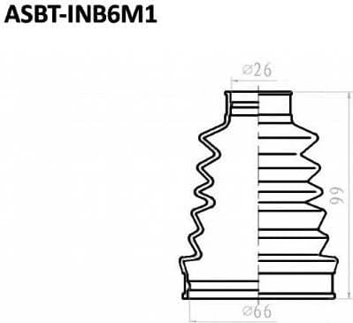 ASVA ASBTINB6M1 Пыльник ШРУСа (К-кт без смазки) 27x68x97