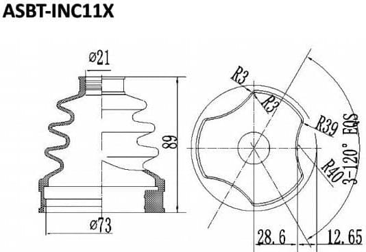ASVA ASBTINC11X ПЫЛЬНИК ШРУС TIIDA 21x66x88 (БЕЗ СМАЗКИ)