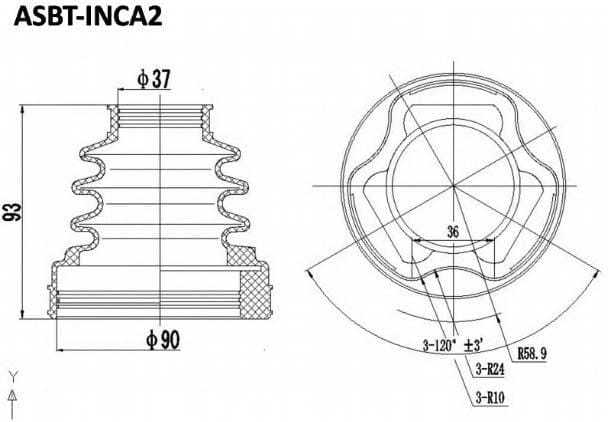 ASVA ASBTINCA2 ПЫЛЬНИК ШРУС MONDEO/S-MAX 36x79x84 (БЕЗ СМАЗКИ)