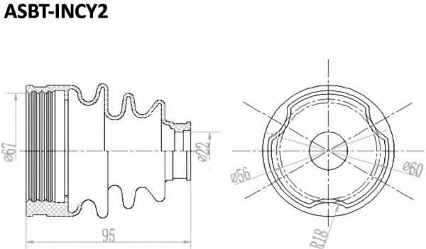 ASVA ASBTINCY2 ПЫЛЬНИК ШРУС GETZ/ELANTRA/LANCER 24x66x93 (БЕЗ СМАЗКИ)