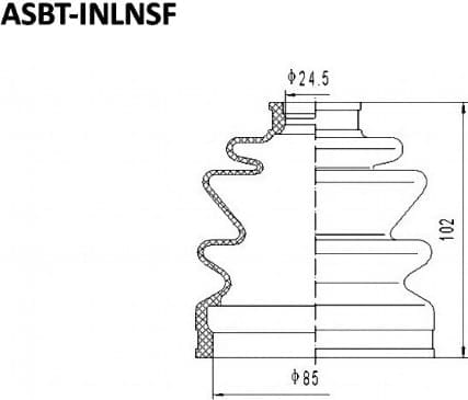 ASVA ASBTINLNSF ПЫЛЬНИК ШРУС SANTA FE/SORENTO 25х86х92 (БЕЗ СМАЗКИ)