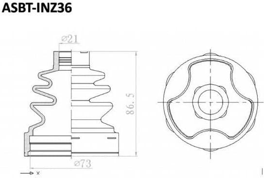 ASVA ASBTINZ36 ПЫЛЬНИК ШРУС MITSUBISHI COLT 27x100x107 (БЕЗ СМАЗКИ)