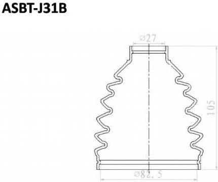 ASVA ASBTJ31B ПЫЛЬНИК ШРУС (КОМПЛЕКТ БЕЗ СМАЗКИ) 25x81x101