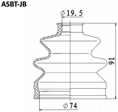 ASVA ASBTJB ПЫЛЬНИК ШРУС KIA RIO 22x74x103 (БЕЗ СМАЗКИ)