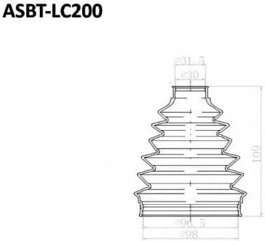 ASVA ASBTLC200 ПЫЛЬНИК ШРУС (КОМПЛЕКТ БЕЗ СМАЗКИ) 30x100x109