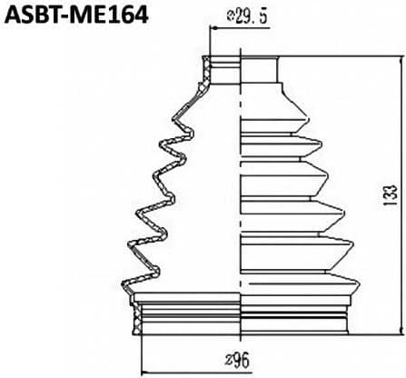 ASVA ASBTME164 ПЫЛЬНИК ШРУС GL-CLASS/M-CLASS 30x125x95 (БЕЗ СМАЗКИ)