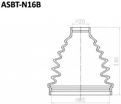 ASVA ASBTN16B ПЫЛЬНИК ШРУС ALMERA N16 25x85x99 (БЕЗ СМАЗКИ)