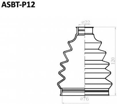 ASVA ASBTP12 ПЫЛЬНИК ШРУС NISSAN PRIMERA 22x72x105 (БЕЗ СМАЗКИ)