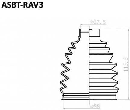 ASVA ASBTRAV3 ПЫЛЬНИК ШРУС CAMRY/RAV4 28x90x100 (БЕЗ СМАЗКИ)