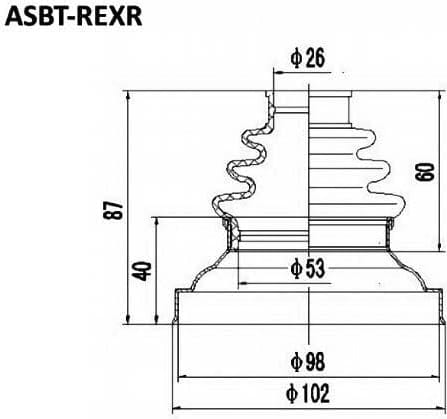 ASVA ASBTREXR ПЫЛЬНИК ШРУС REXTON 27x57x74 (БЕЗ СМАЗКИ)