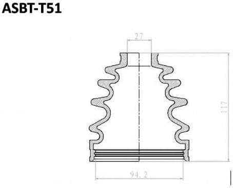 ASVA ASBTT51 Пыльник ШРУСа (К-кт без смазки) 27x99x110