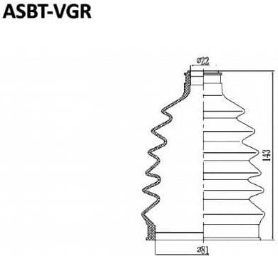 ASVA ASBTVGR Пыльник ШРУСа (К-кт без смазки) 22x81x136