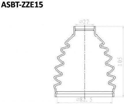 ASVA ASBTZZE15 ПЫЛЬНИК ШРУС COROLLA/AVENSIS 24x80x105 (БЕЗ СМАЗКИ)