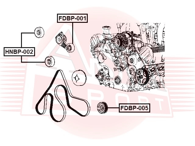 ASVA FDBP001 РОЛИК НАТЯЖНОЙ